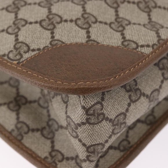 GUCCI GG Supreme Business Bag PVC Beige Gold Auth 194077