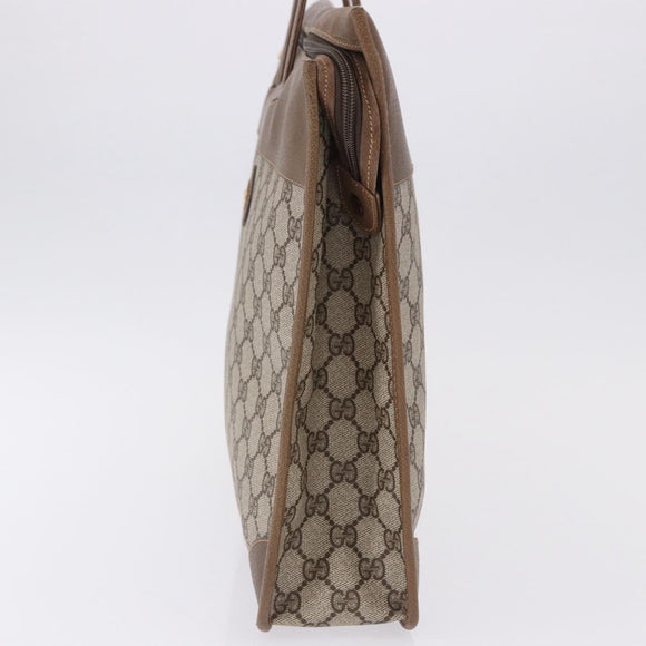 GUCCI GG Supreme Business Bag PVC Beige Gold Auth 194077