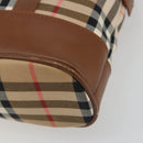 Burberrys Nova Check Shoulder Bag Canvas Beige Brown Auth 194078A-10