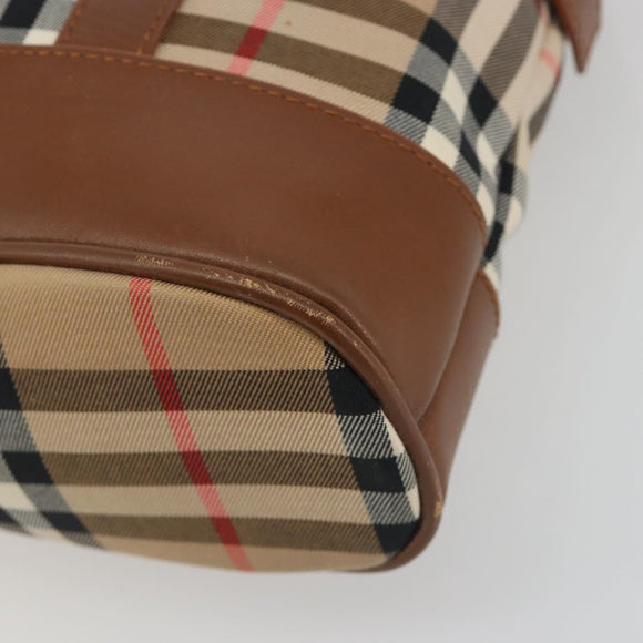 Burberrys Nova Check Shoulder Bag Canvas Beige Brown Auth 194078A