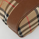 Burberrys Nova Check Shoulder Bag Canvas Beige Brown Auth 194078A-11