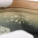 CHANEL COCO Mark Pouch Caviar Skin Beige Gold Tone CC Auth 194083-14
