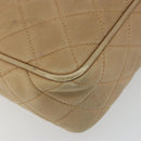 CHANEL COCO Mark Matelasse Shoulder Bag Lamb Skin Beige Gold Tone CC Auth 194085-14