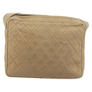 CHANEL COCO Mark Matelasse Shoulder Bag Lamb Skin Beige Gold Tone CC Auth 194085-2