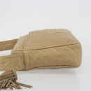 CHANEL COCO Mark Matelasse Shoulder Bag Lamb Skin Beige Gold Tone CC Auth 194085-4