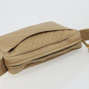 CHANEL COCO Mark Matelasse Shoulder Bag Lamb Skin Beige Gold Tone CC Auth 194085-6