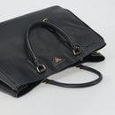 PRADA Galleria Hand Bag Saffiano Black Gold Tone Auth 194087A-6