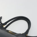 PRADA Galleria Hand Bag Saffiano Black Gold Tone Auth 194087A-14