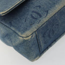 CHANEL COCO Mark Chain Shoulder Bag Denim Blue Clear CC Auth 194091V-15