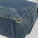 CHANEL COCO Mark Chain Shoulder Bag Denim Blue Clear CC Auth 194091V-16