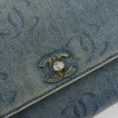 CHANEL COCO Mark Chain Shoulder Bag Denim Blue Clear CC Auth 194091V-18