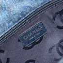 CHANEL COCO Mark Chain Shoulder Bag Denim Blue Clear CC Auth 194091V-20