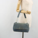 CHANEL COCO Mark Chain Shoulder Bag Denim Blue Clear CC Auth 194091V-25