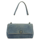 CHANEL COCO Mark Chain Shoulder Bag Denim Blue Clear CC Auth 194091V-13