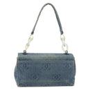 CHANEL COCO Mark Chain Shoulder Bag Denim Blue Clear CC Auth 194091V-2