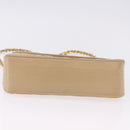 CHANEL Matelasse Chain Shoulder Bag Lamb Skin Beige Gold Tone CC Auth 194094A-6
