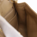 CHANEL Matelasse Chain Shoulder Bag Lamb Skin Beige Gold Tone CC Auth 194094A-22