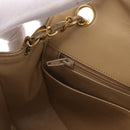 CHANEL Matelasse Chain Shoulder Bag Lamb Skin Beige Gold Tone CC Auth 194094A-24