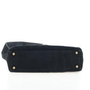 CHANEL Wild Stitch Matelasse Shoulder Bag Suede Black Gold Tone CC Auth 194096V-10