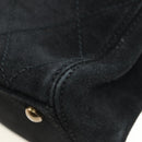 CHANEL Wild Stitch Matelasse Shoulder Bag Suede Black Gold Tone CC Auth 194096V-14