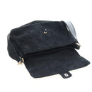 CHANEL Wild Stitch Matelasse Shoulder Bag Suede Black Gold Tone CC Auth 194096V-16