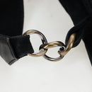 CHANEL Wild Stitch Matelasse Shoulder Bag Suede Black Gold Tone CC Auth 194096V-18