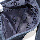 CHANEL Wild Stitch Matelasse Shoulder Bag Suede Black Gold Tone CC Auth 194096V-20