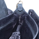 CHANEL Wild Stitch Matelasse Shoulder Bag Suede Black Gold Tone CC Auth 194096V-22