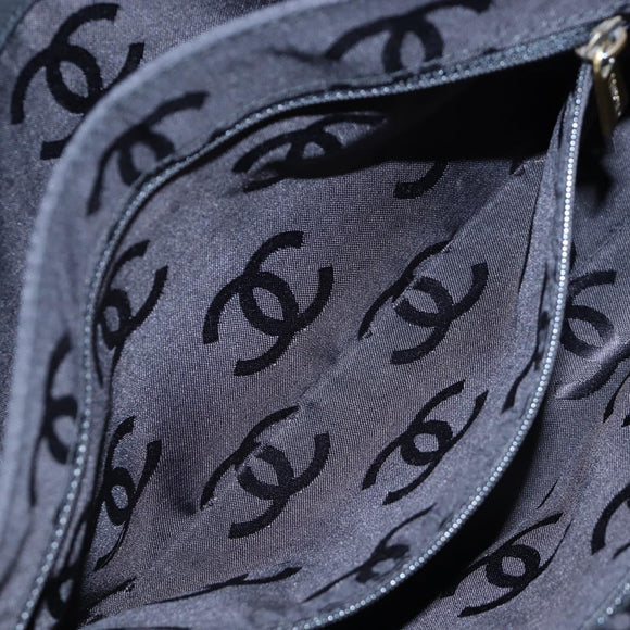 CHANEL Wild Stitch Matelasse Shoulder Bag Suede Black Gold Tone CC Auth 194096V