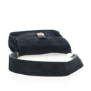 CHANEL Wild Stitch Matelasse Shoulder Bag Suede Black Gold Tone CC Auth 194096V-8