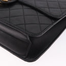CHANEL Matelasse 23 Chain Shoulder Bag Lamb Skin Black Gold Tone CC Auth 194101V-11