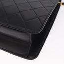 CHANEL Matelasse 23 Chain Shoulder Bag Lamb Skin Black Gold Tone CC Auth 194101V-13