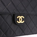 CHANEL Matelasse 23 Chain Shoulder Bag Lamb Skin Black Gold Tone CC Auth 194101V-14