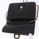 CHANEL Matelasse 23 Chain Shoulder Bag Lamb Skin Black Gold Tone CC Auth 194101V-15