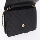 CHANEL Matelasse 23 Chain Shoulder Bag Lamb Skin Black Gold Tone CC Auth 194101V-17