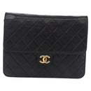 CHANEL Matelasse 23 Chain Shoulder Bag Lamb Skin Black Gold Tone CC Auth 194101V-2
