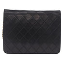 CHANEL Matelasse 23 Chain Shoulder Bag Lamb Skin Black Gold Tone CC Auth 194101V-3