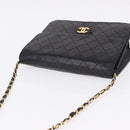 CHANEL Matelasse 23 Chain Shoulder Bag Lamb Skin Black Gold Tone CC Auth 194101V-6