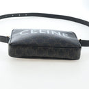 CELINE Triomphe Shoulder Bag PVC Leather Black Gold Tone Auth 194102M-5