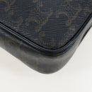 CELINE Triomphe Shoulder Bag PVC Leather Black Gold Tone Auth 194102M-10