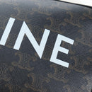 CELINE Triomphe Shoulder Bag PVC Leather Black Gold Tone Auth 194102M-18