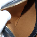 CELINE Triomphe Shoulder Bag PVC Leather Black Gold Tone Auth 194102M-23