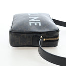 CELINE Triomphe Shoulder Bag PVC Leather Black Gold Tone Auth 194102M-4