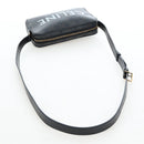 CELINE Triomphe Shoulder Bag PVC Leather Black Gold Tone Auth 194102M-7