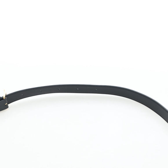 CELINE Triomphe Shoulder Bag PVC Leather Black Gold Tone Auth 194102M