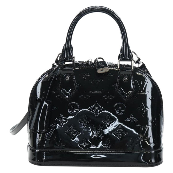 LOUIS VUITTON Monogram Vernis Alma BB Hand Bag Noir Manetic M90063 Auth 194104SM