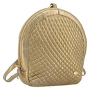 BALLY Backpack Leather Gold Auth 194106-1