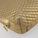 BALLY Backpack Leather Gold Auth 194106-15