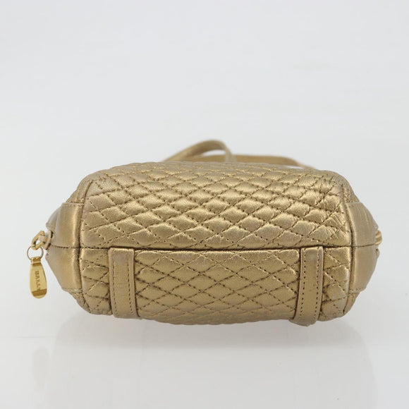 BALLY Backpack Leather Gold Auth 194106