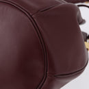 CARTIER Must Line Shoulder Bag Leather Bordeaux Gold Auth 194109A-11